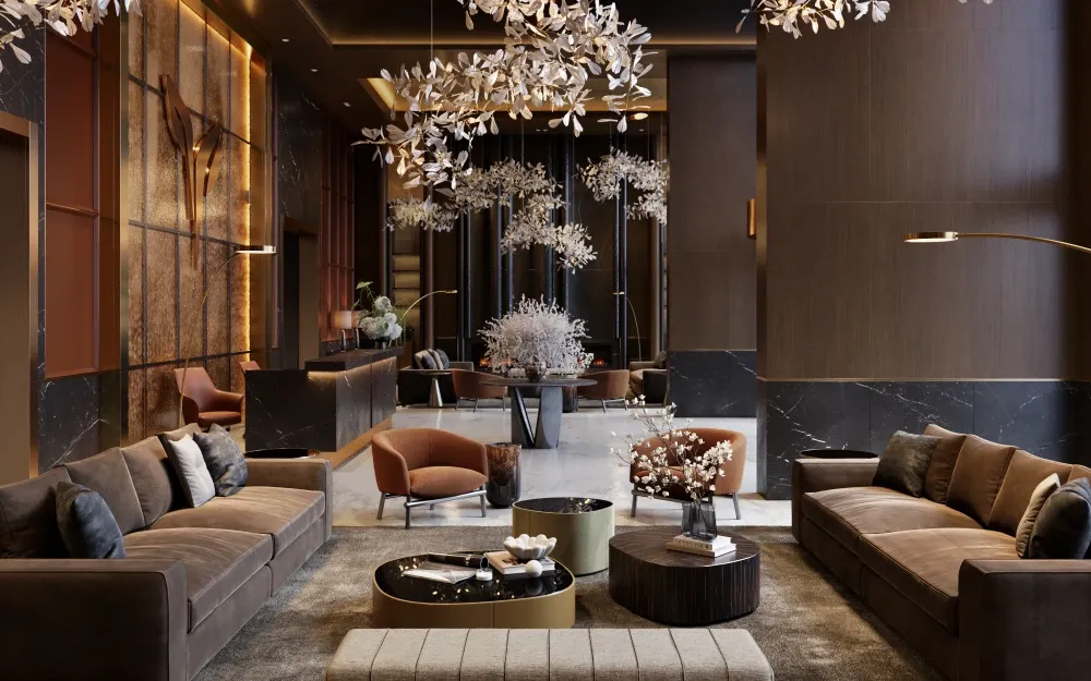 Лобби элитного жилого комплекса Москвы 2025 — проект Studia 54 под ключ Лобби элитного жилого комплекса Москвы 2025 — проект Studia 54 под ключ