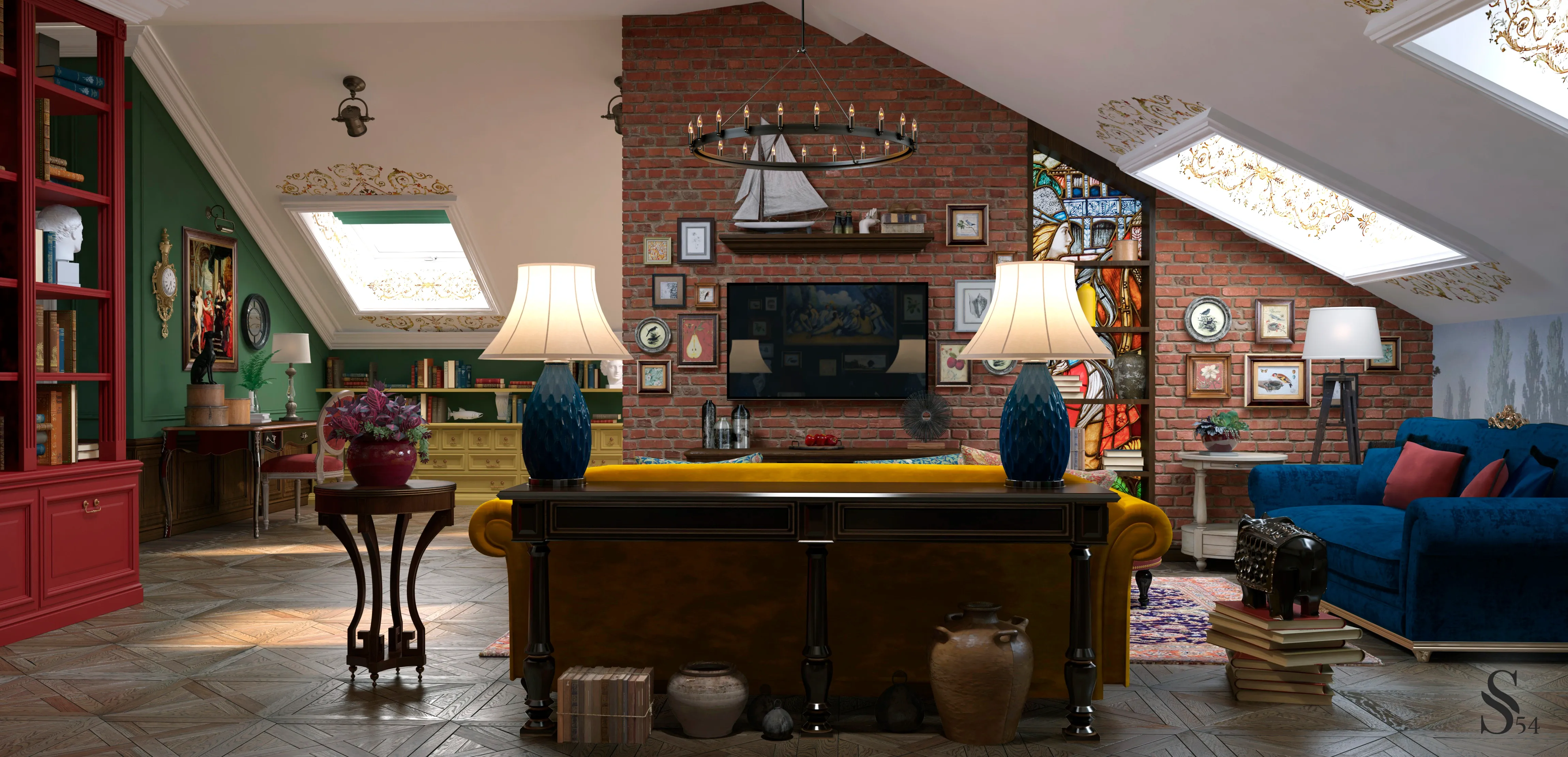 Кирпичные стены как главный элемент декора