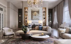 Роскошный дизайн квартиры в Баку с камином и зоной для пианино от Studia 54 Роскошный дизайн квартиры в Баку с камином и зоной для пианино от Studia 54