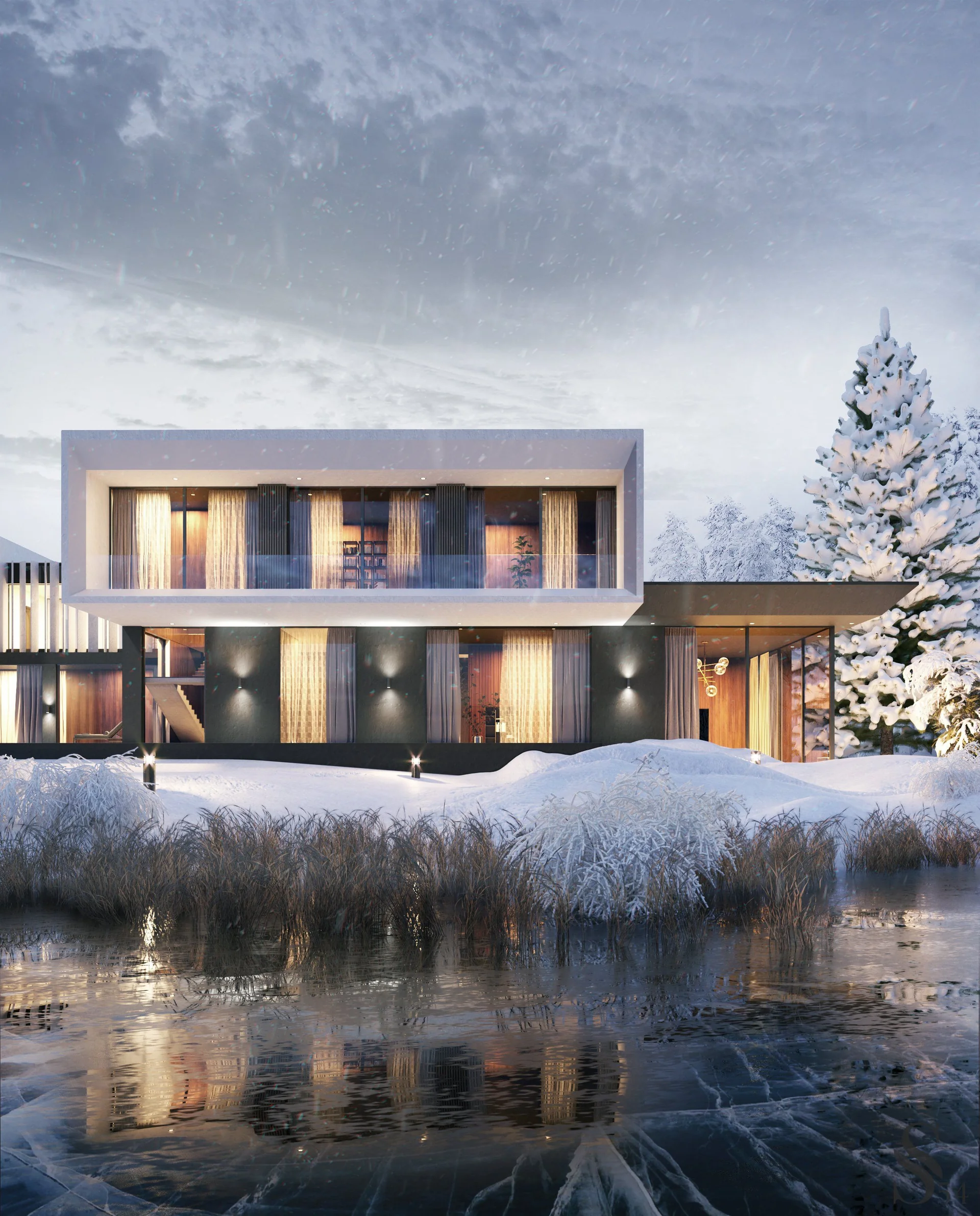 Консольный выступ второго этажа придает фасаду особую динамику Консольный выступ второго этажа придает фасаду особую динамику