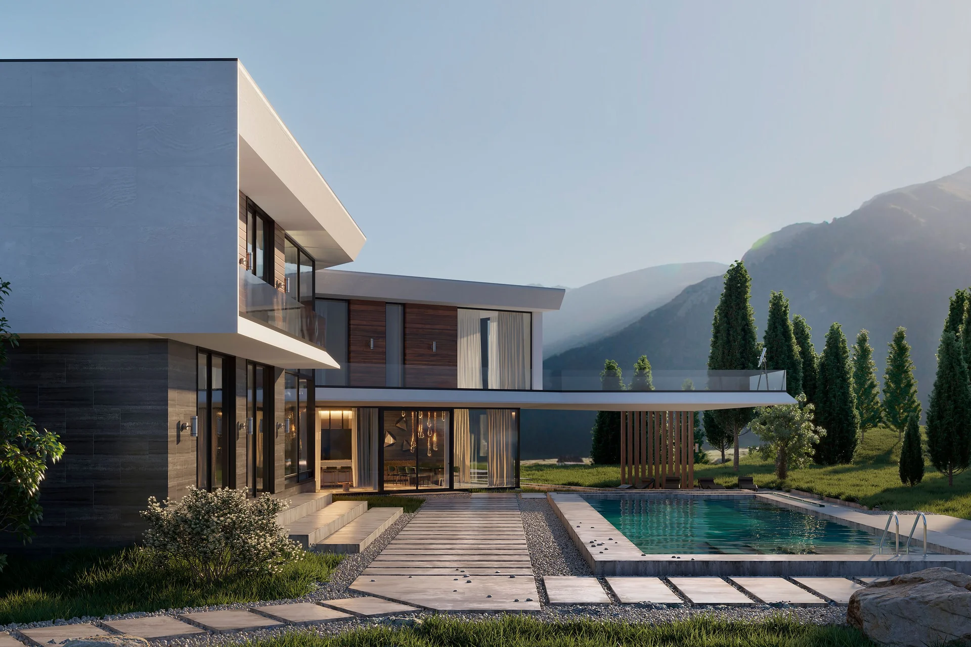 Элитный архитектурный проект коттеджа в поселке Маслово от Studia 54 Элитный архитектурный проект коттеджа в поселке Маслово от Studia 54