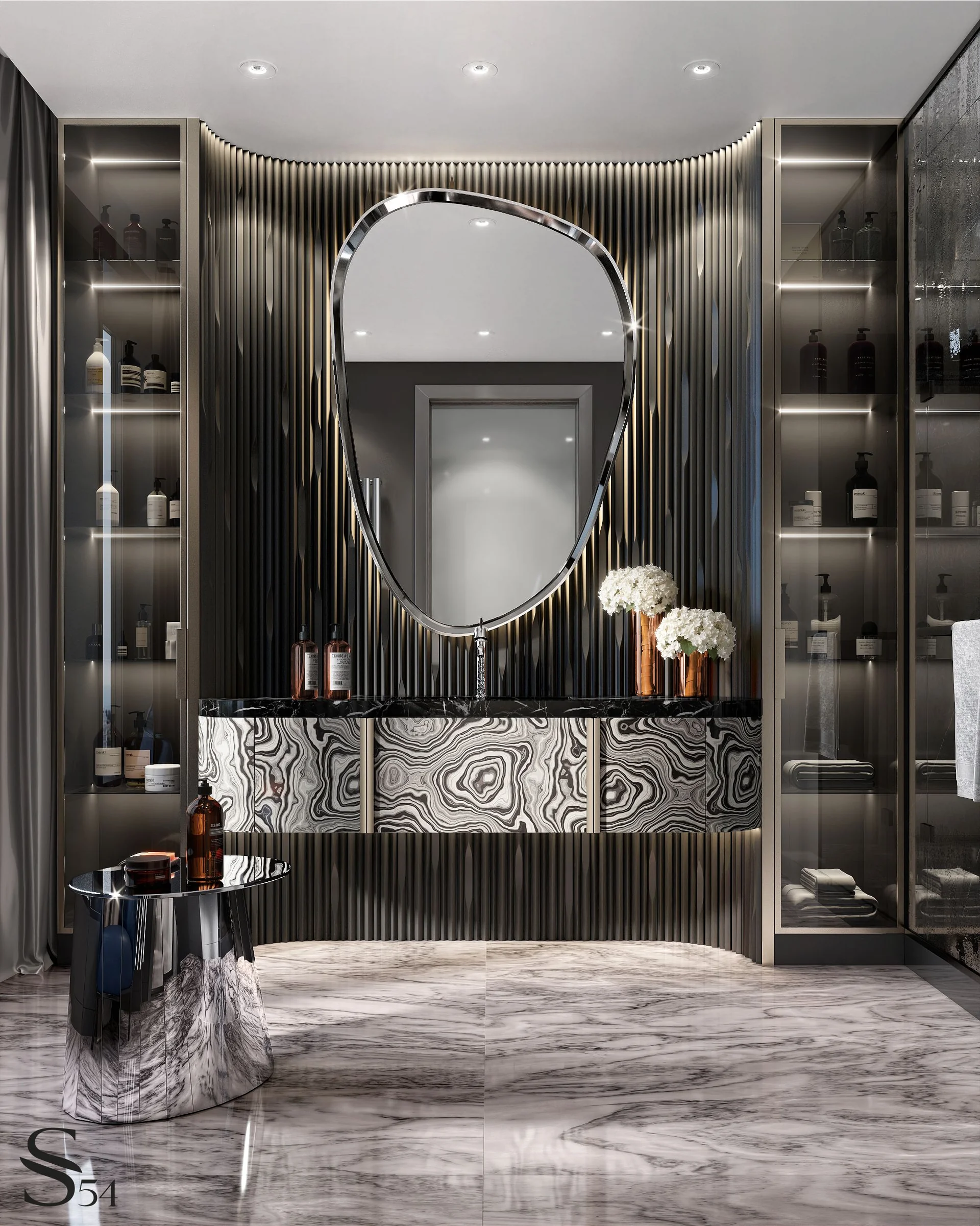 Luxurious second guest bathroom.
Luxurious second guest bathroom.