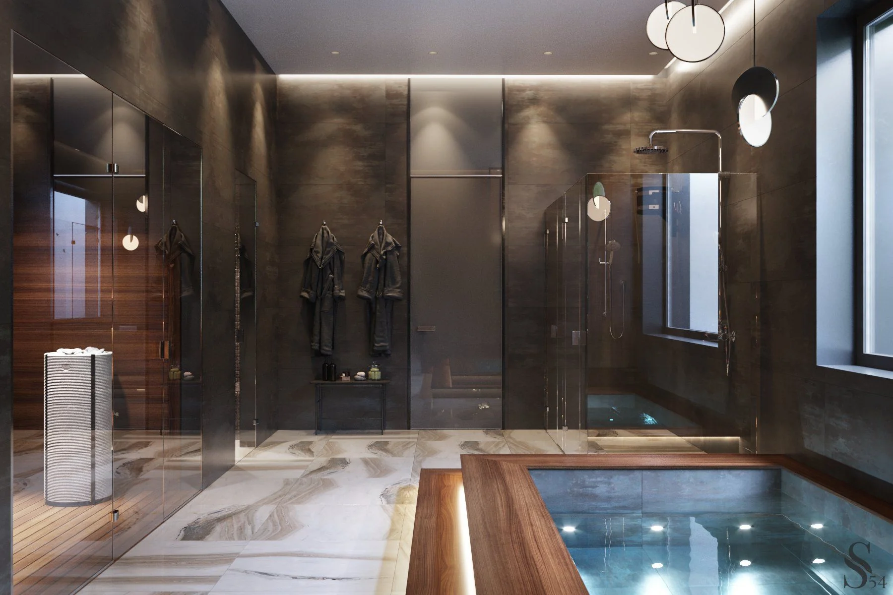 Дизайн шикарного дома в современном стиле в Санкт-Петербурге от Studia 54 Дизайн шикарного дома в современном стиле в Санкт-Петербурге от Studia 54