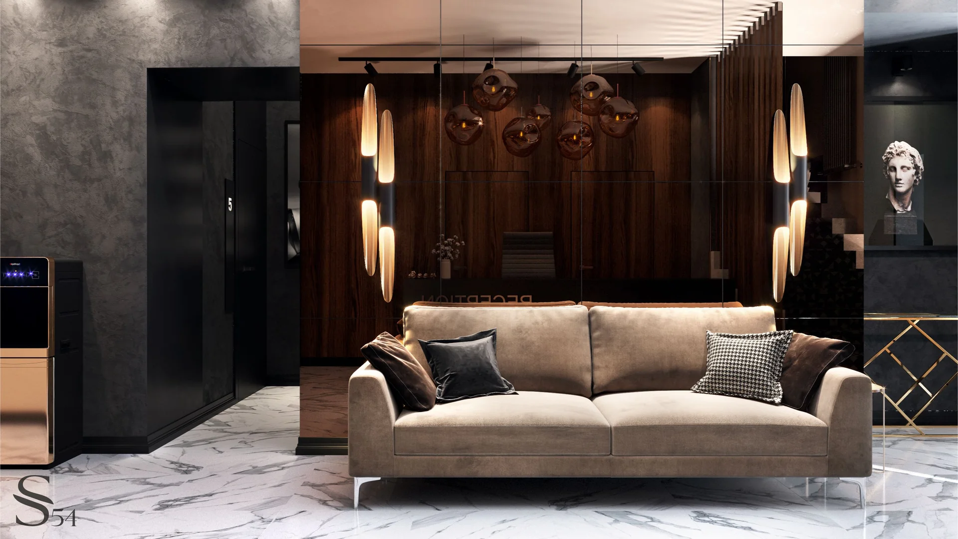 Дизайн интерьера люкс от Студии 54 для отеля в Москве Дизайн интерьера люкс от Студии 54 для отеля в Москве