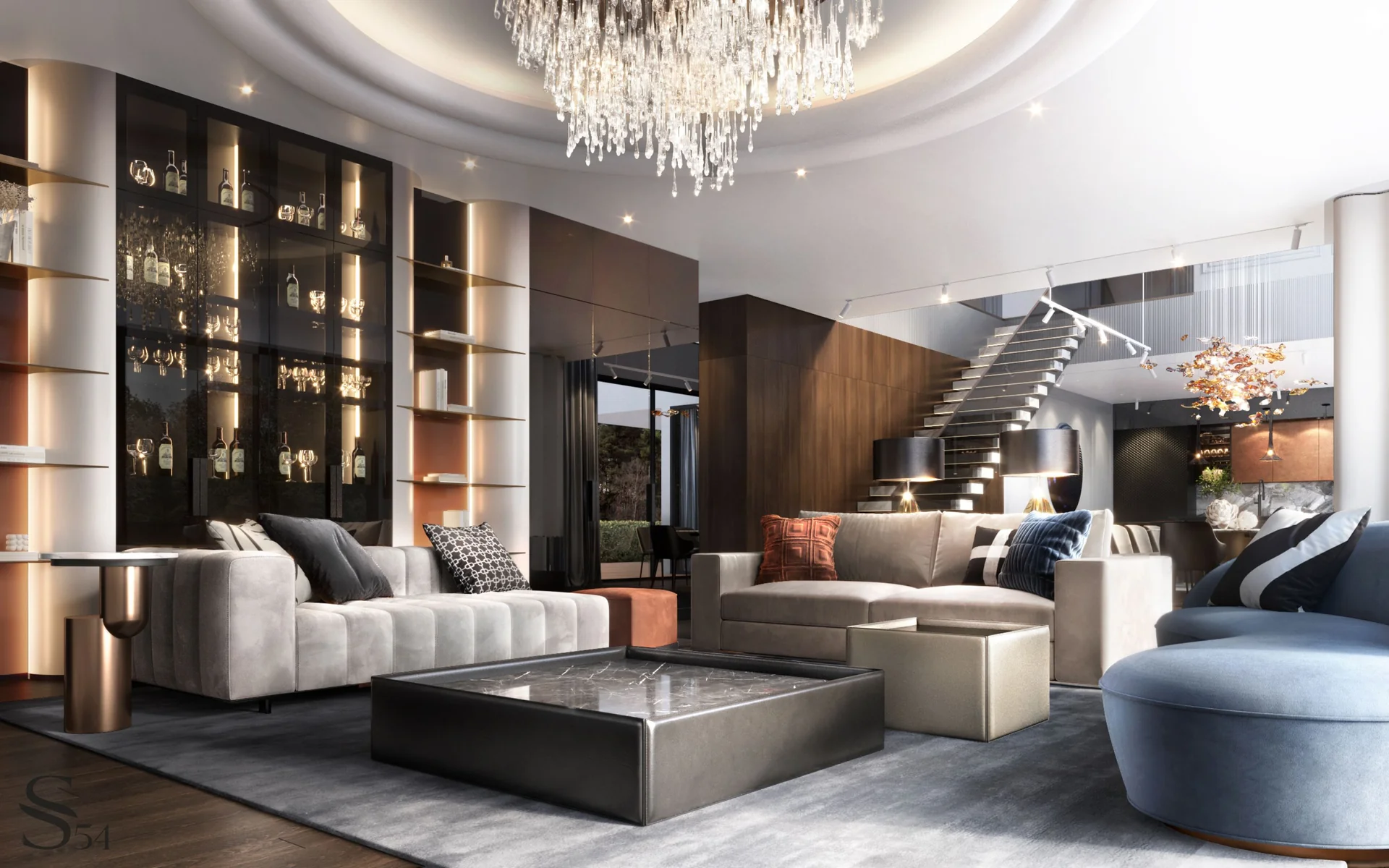 Дизайн проект современной дорогой квартиры от Studia 54