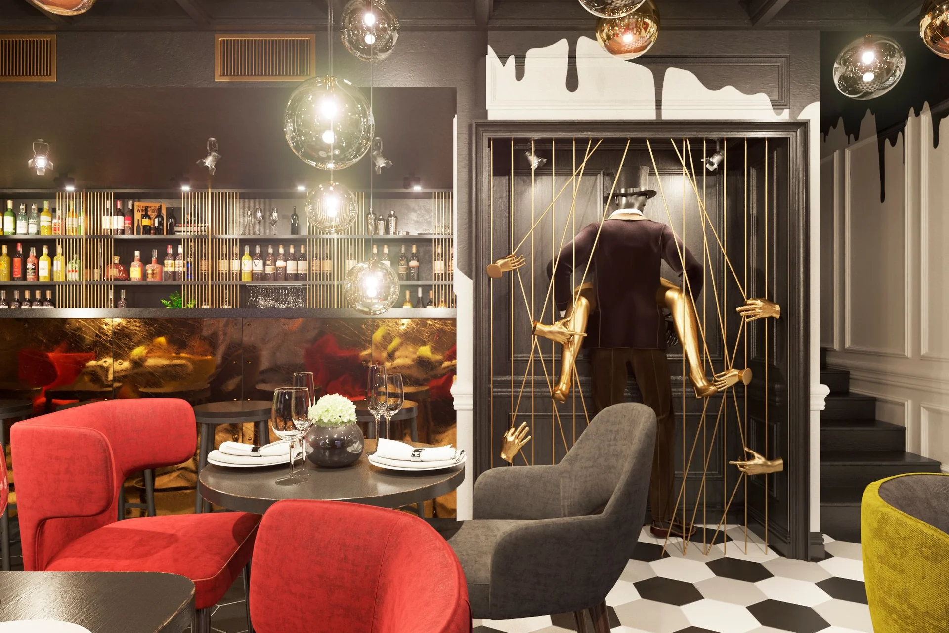 Interior project by Studia 54 for a premium mansion in the Moscow region