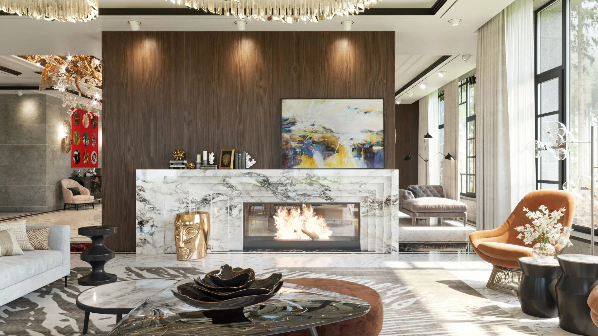 Bright interior design project by Studia 54 for an elite cottage