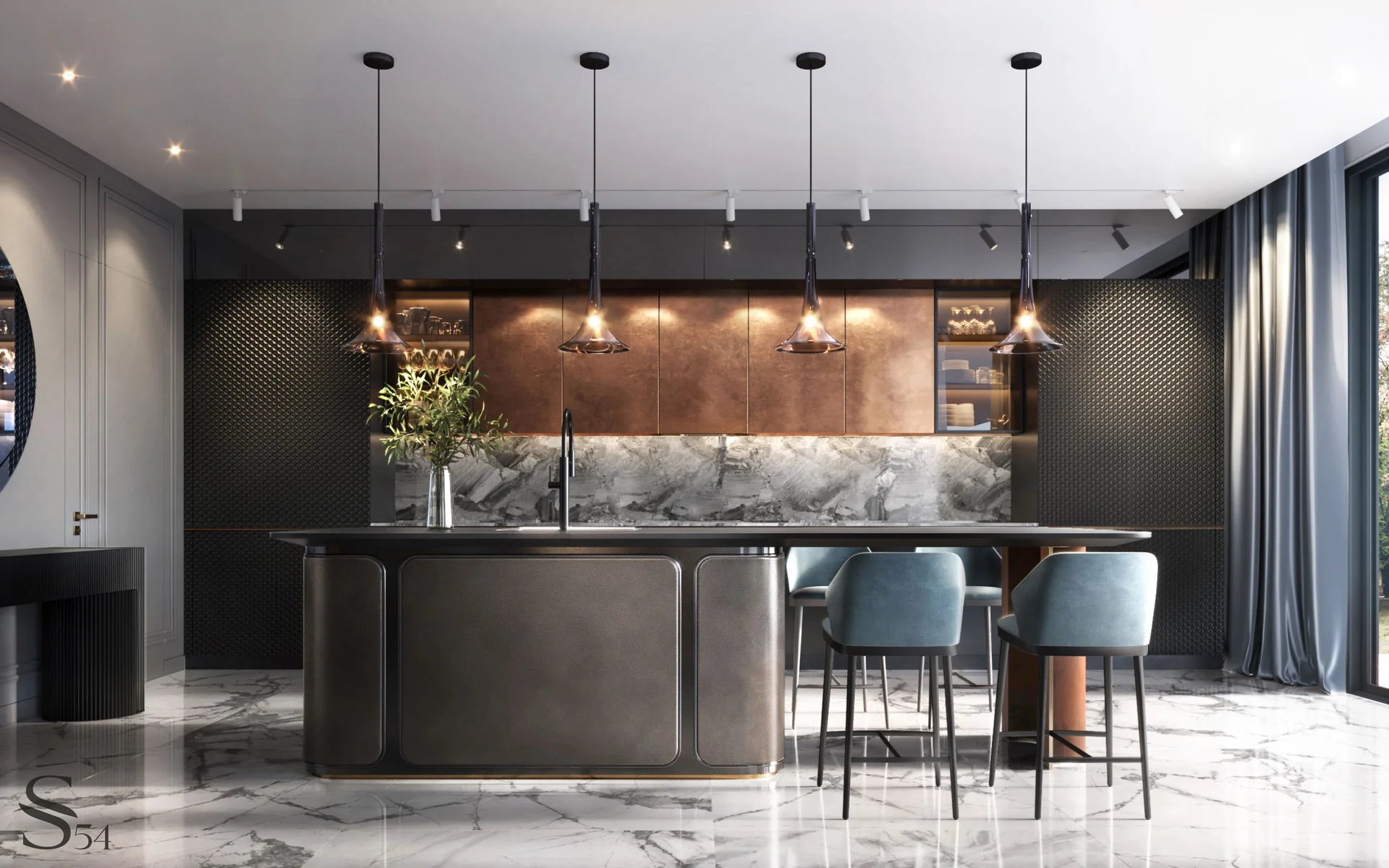 Эксклюзивный проект дизайна интерьера для дорогого ресторана от Studia 54