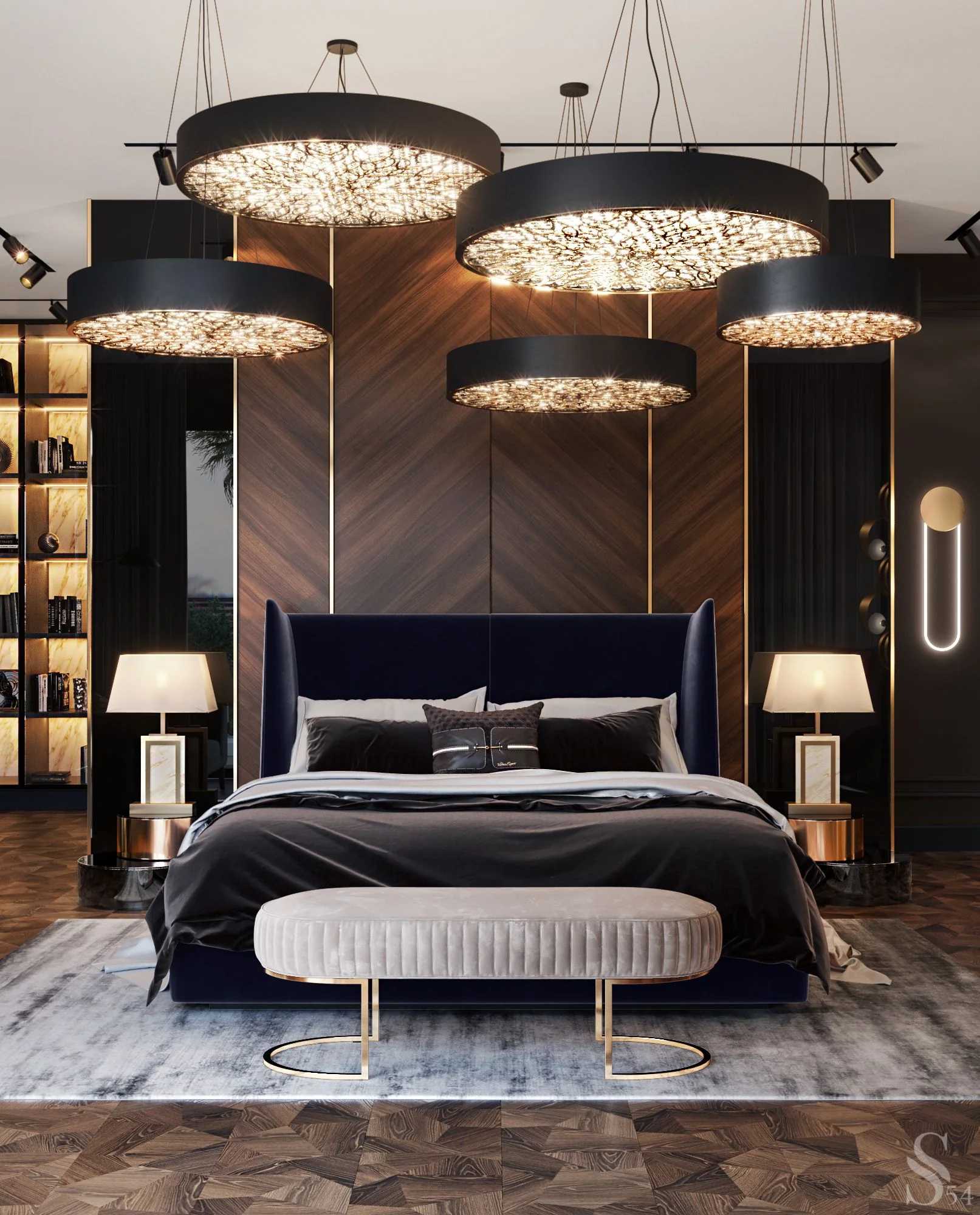 Chandeliers in the bedroom design