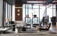 Expensive modern interior of an apartment in Moscow City by Studia 54