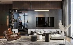 Expensive modern interior of an apartment in Moscow City by Studia 54