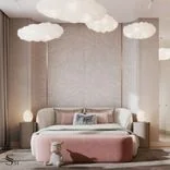 Girl’s bedroom with subtle pink accents