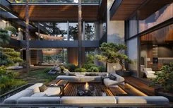 Architectural project of a country house in the forest