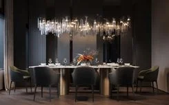 Modern apartment design in dark colors in the USA