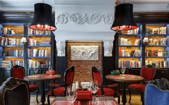 Interior design of restaurant "Symposium" in classical style