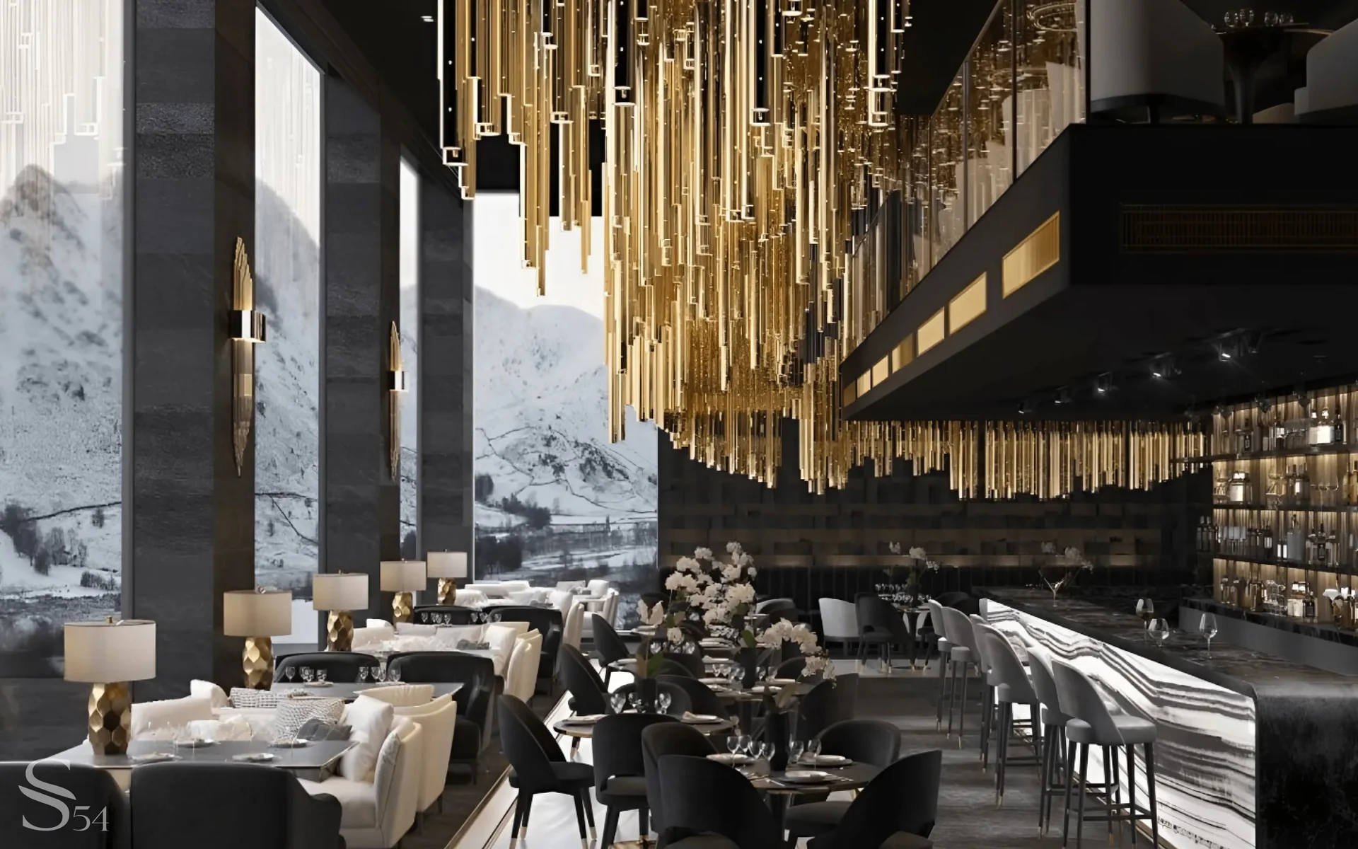 Эксклюзивный дизайн проект интерьера Студия 54 для ресторана Marriott Эксклюзивный дизайн проект интерьера Студия 54 для ресторана Marriott
